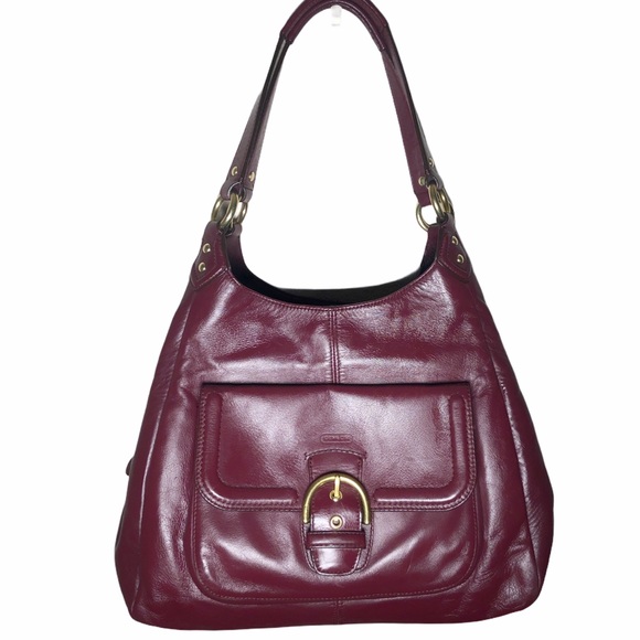 Coach Handbags - Coach Campbell Leather Hobo Bag Bordeaux F24686